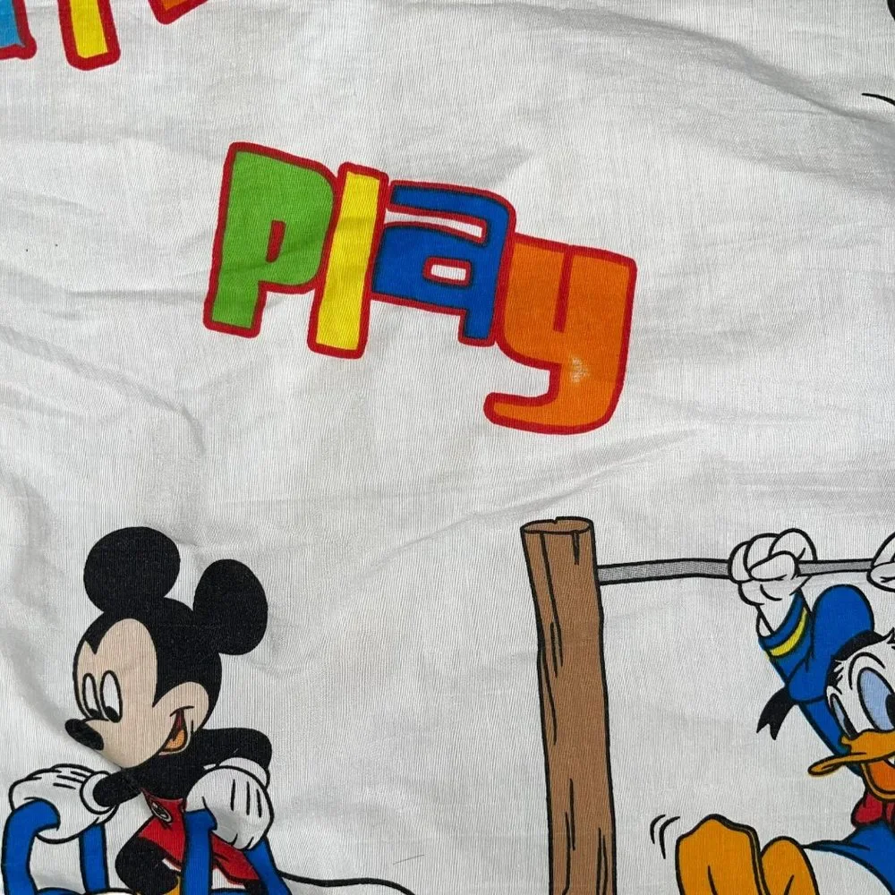 Rare Jay Franco Disney Mickey Mouse Clubhouse Twin Flat Fitted Sheets 2 Pieces